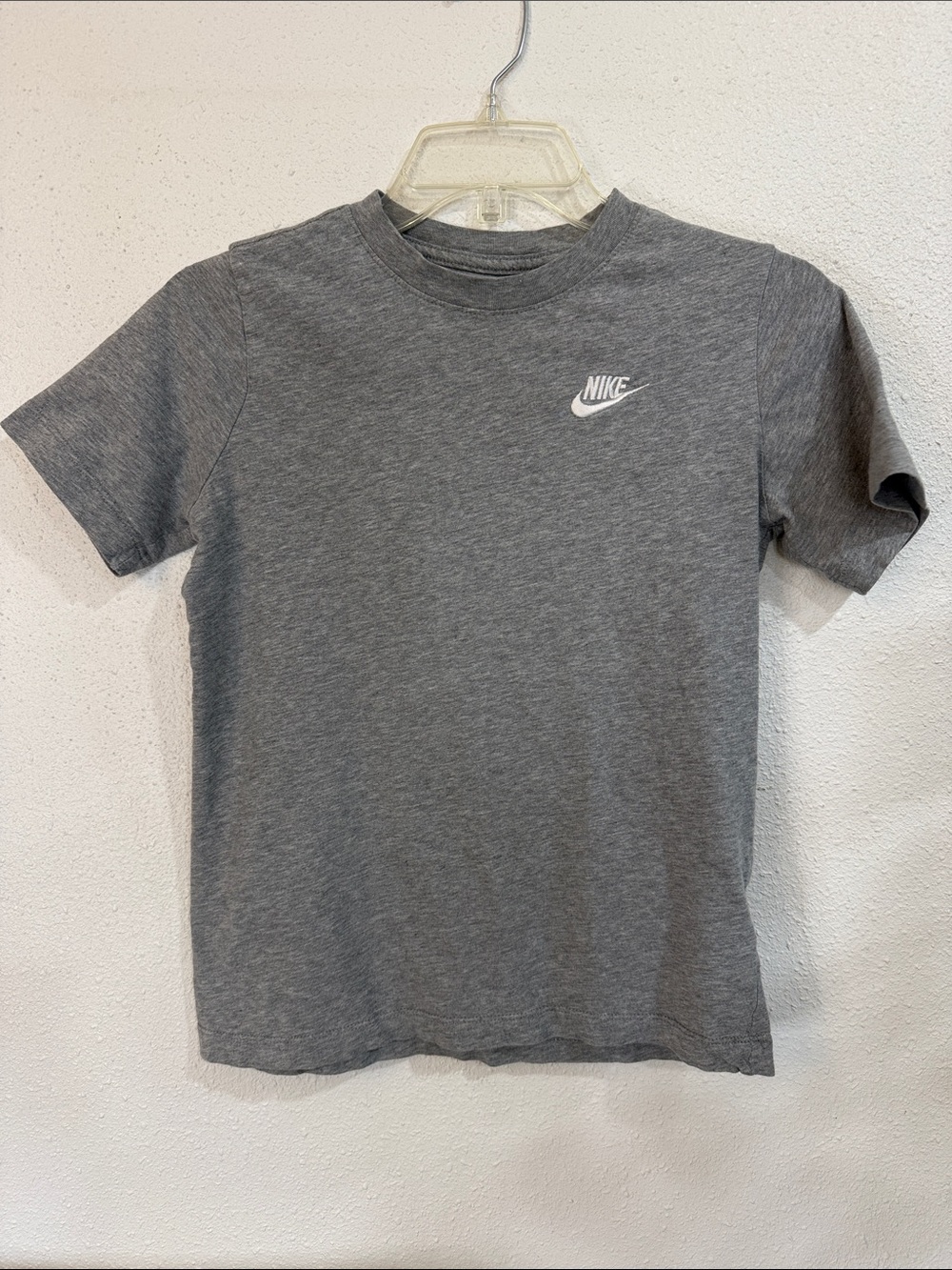 Nike Kid’s Gray Crewneck T-Shirt with White Swoosh